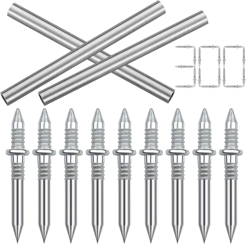 300 Pieces Seamless Nails, Double Headed Invisible Security Screws, Wood Nails, Headless Nails, Wall Nails with 3 Specific Sleeve Tool for Nail