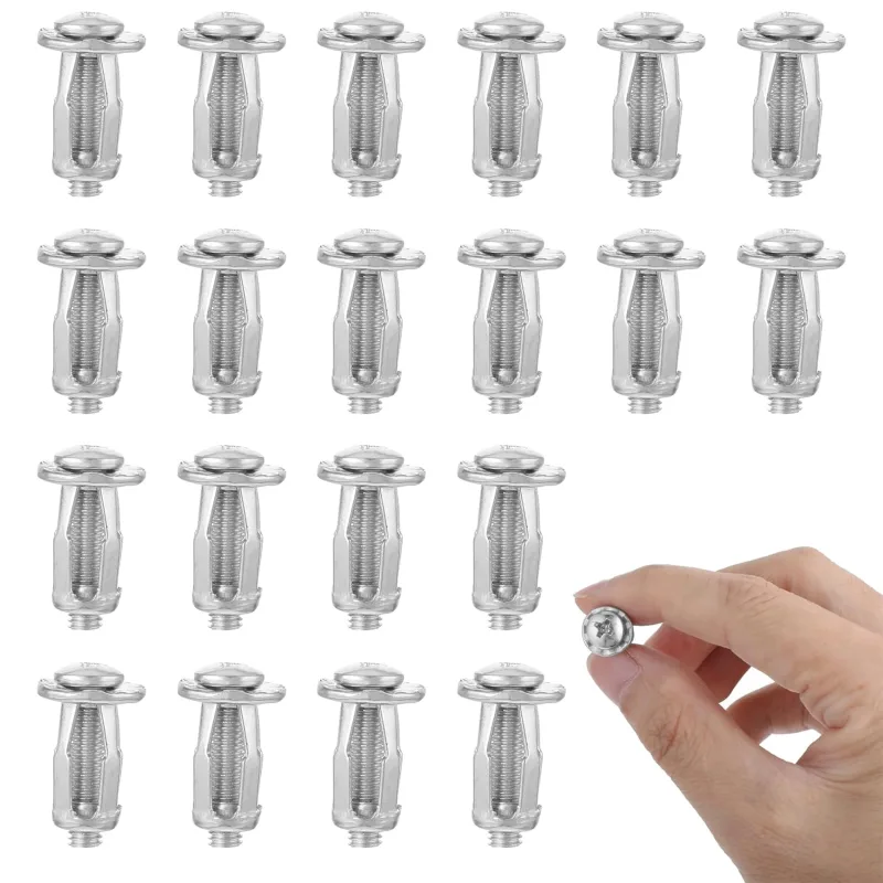 20 x M4 Cavity Plugs Anchors and Screws for Hollow Doors, Jack and Petal Nuts, Expansion for Aluminium Cladding, Iron Sheets, Thin Walls