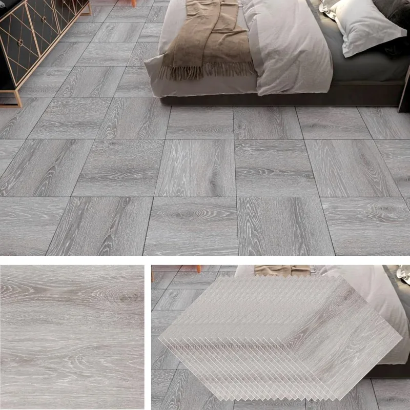 Pack of 40 PVC Flooring 30 x 30 cm, Adhesive Tiles, 3.6 m², Self-Adhesive 1.3 mm, Self-Adhesive Laminate, Grey Tiles for Living Room and Kitchen