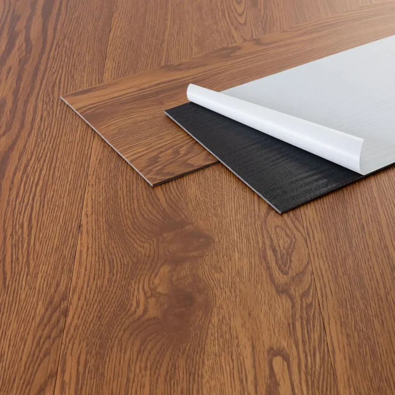 ML-Design Vinyl Flooring Adhesive PVC 2.3 m² Oak Red – Brown Thickness 2 mm Self-Adhesive Vinyl Sheets 91.4 x 15.2 cm 16 x Sheets Wood Look Non-Slip Waterproof Easy Installation