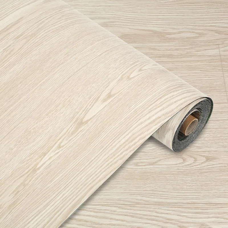 Self-adhesive PVC Floor Covering, Decorative Vinyl Flooring Wood Effect, 15 mm Thick, Non-Slip, Waterproof, 40 x 300 cm, 1.2 m (Beige-Yellow Wood)