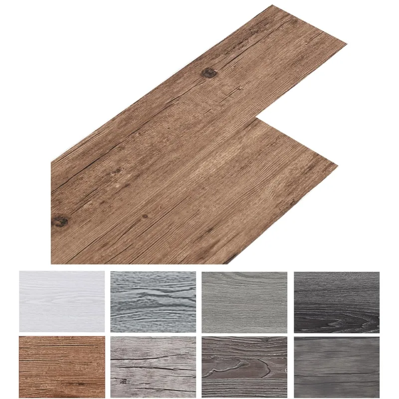 INMOZATA 5.05 m²/36 Self Adhesive PVC Floor Tiles, Self Adhesive Vinyl Flooring, PVC Laminate, 36 x 6 Inches, Thickness 2 mm, Non-Slip, Waterproof, Cuttable (Brown)