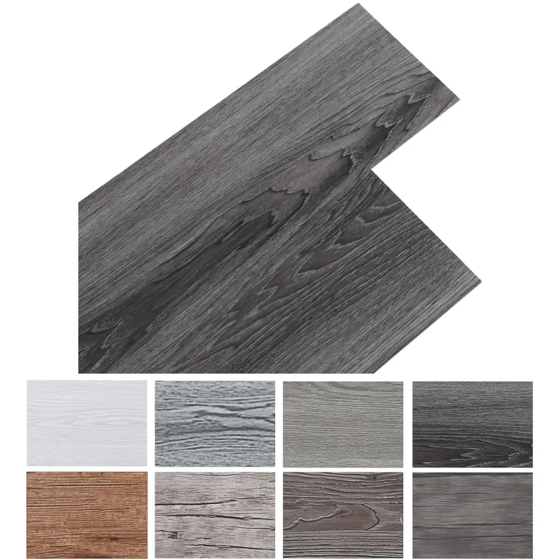 INMOZATA 54 sq ft / 36 Self Adhesive PVC Floor Tiles Self Adhesive Vinyl Flooring PVC Laminate 91.4 x 15.2 cm Thickness 2 mm Non-Slip Waterproof Can Be Cut (Dark Grey)
