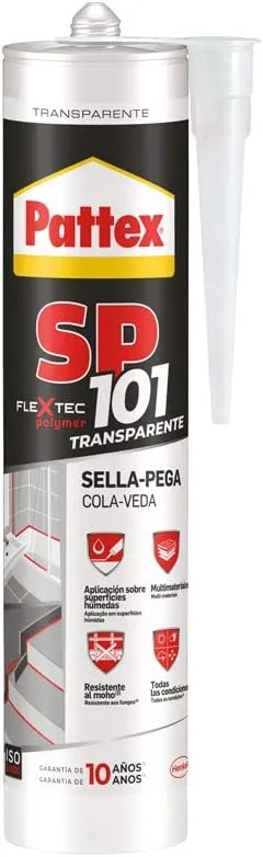 Pattex SP101 Original Interior and Exterior Adhesive Sealant Polymer Clear Multi-Material Sealant Joint Sealant Cartridge 1 x 280ml