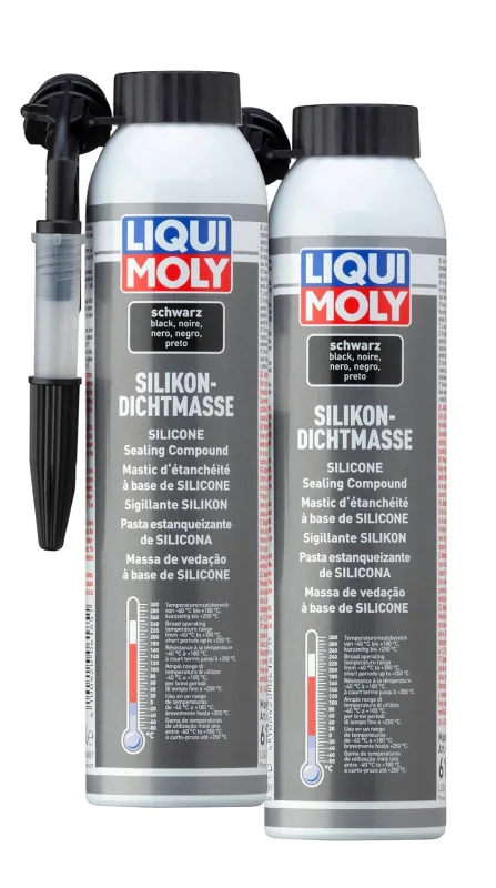 WOL-6185 Silicone Adhesive Sealant Black 200 ml – Sealant for Under Protection – Car Stickers (2 Units)