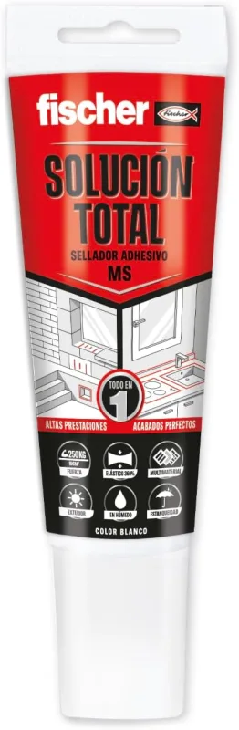 fischer – MS Express joint sealant (tube 80 ml) White, single-component glue, multi-material gluing and sealing, inside and outside, water and fade resistant