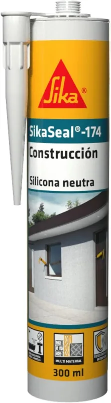 SIKA - Neutral silicone - SikaSeal 174 Construction - Black - Silicone sealant for door and window frames - Very low odor - 300 ml