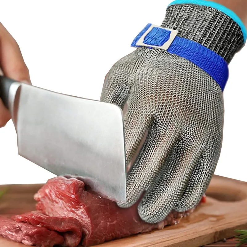 Butcher Level 9 Anti-Cut Work Gloves. Stainless Steel Mesh Safety and Protection.