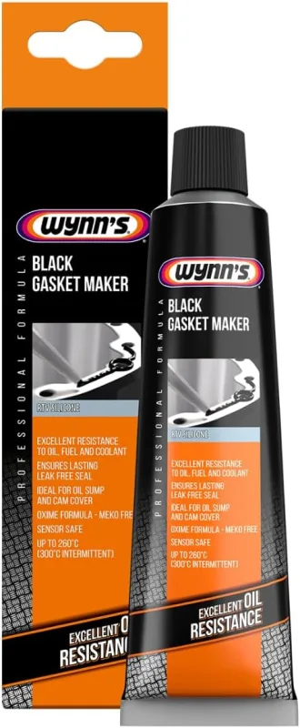 Wynn's Black Gasket Former - High Performance RTV Silicone - Oil, Heat and Vibration Resistant Sealing - Ideal for Crankcases and Cam Caps - 80ml