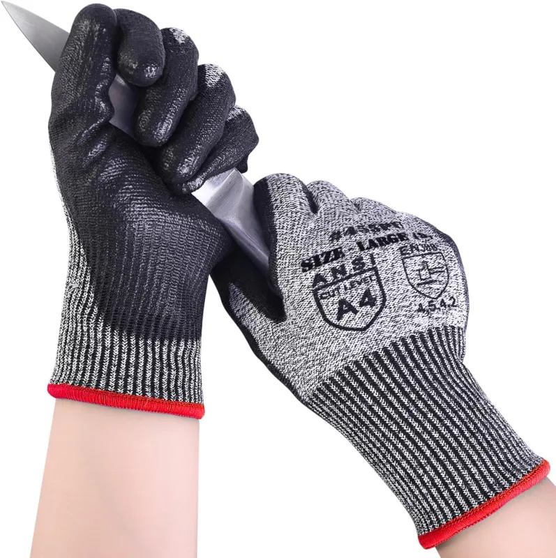 Guantes de Trabajo Guantes Anticorte Nivel 5 - Carnicero/Jardineria/Cocina/Guantes de Seguridad