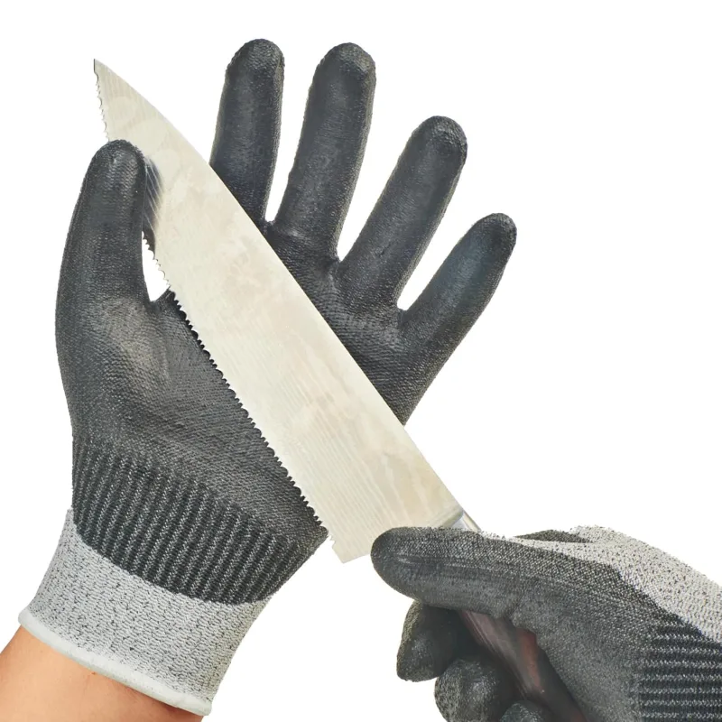 Vgo... EN388 Anti-Cut Work Gloves, Waterproof Nitrile Palm,1 Pair Cut Resistant Gloves Cutting Slicing Meat Processing(SK2131)