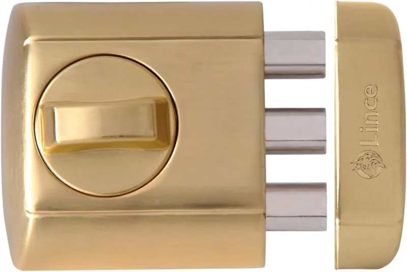 Lince 4940HL Supra Simply I Gold Finish Lock I Without Outer Bulb I Closure Secured by 3 Pins I Quick and Effective Opening.