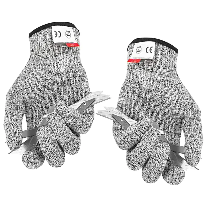 Guantes resistentes cortados – protección de seguridad nivel 5, cocina anticortada, transpirable, trabajo flexible para cocinar, preparación, sacrificio, jardinería, carpintero, taller,