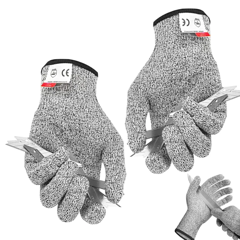 Guantes resistentes cortados – protección de seguridad nivel 5, cocina anticortada, transpirable, trabajo flexible para cocinar, preparación, sacrificio, jardinería, carpintero, taller,