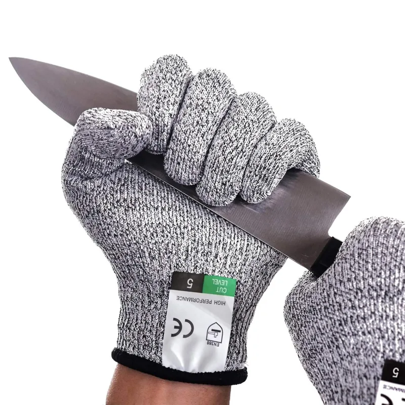 Anti-Cut Gloves Level 5 Protection and EN388 Certification, Safety Work Gloves for Kitchen, Meat Cutting, Oyster Debarking, Welding and Wood Carving