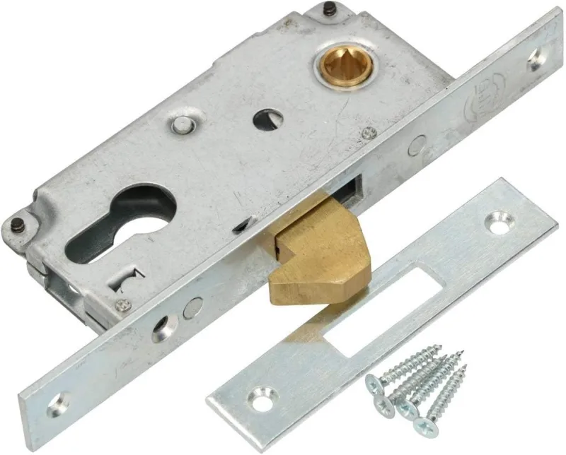 KOTARBAU® Mortise Lock for Cylinder Lock, Locks for Sliding Doors 72/40, Hook Lock, Stainless Steel Lock, Parrot Peak Lock in Steel, Security Hardware for Doors