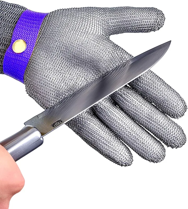 WXYZ Guantes de Metal Resistentes a los Cortados for Las fábricas de Cocina, Impermeables, Antideslizantes y Guantes de Trabajo Resistentes al Desgaste (Size : 2pcs/XL)