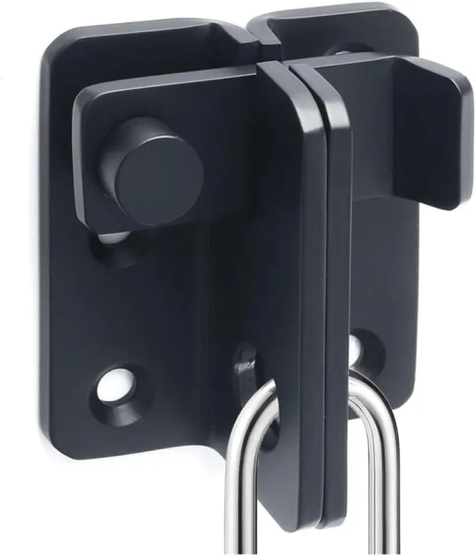 Flip Latch Slide Latch Shed Latch Security Lock Door Lock Latch for Barn Cabinet Garage Open Left Black S