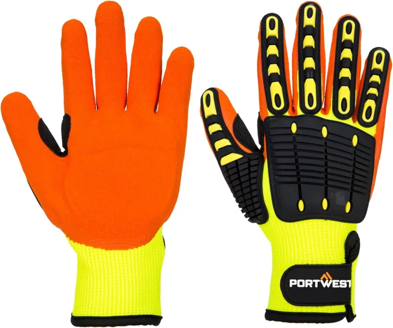 Portwest Anti Impact Grip Glove, Size: M, Colour: Yellow/Orange, A721Y1RM