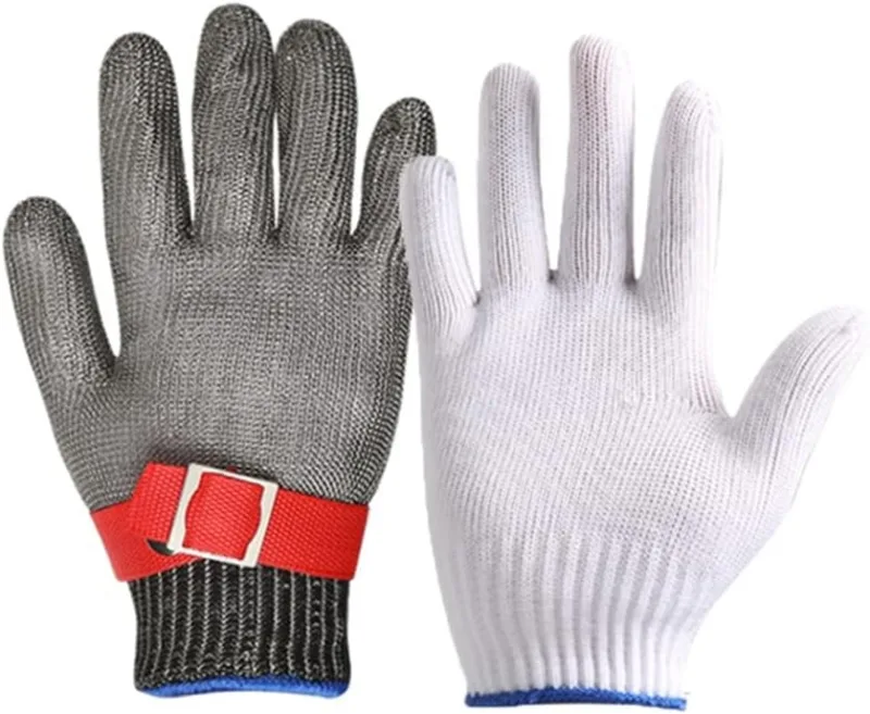 WXYZ Guantes Resistentes al Corte de Alambre, 316 Guantes de Trabajo de Grado alimenticio, adecuados for Matar Pescado, cangrejos de Captura, Aventura al Aire Libre