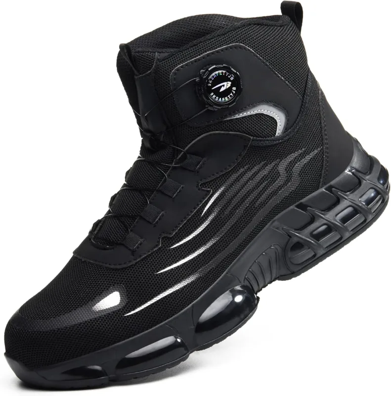 Safety Boots for Men Women Lightweight Safety Shoes with Breathable Steel Toe Comfortable Non-Slip Work Boots