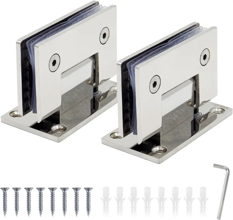 2PCS Glass Door Hinge for Shower Door 8mm to 12mm Door Hardware, 90 Degree Door Hardware, Clamp Hinge, Adjustable Clamp for Showcase Door