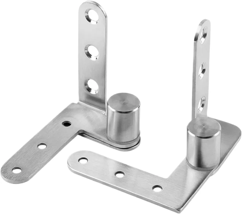 Secret Door Hardware - 2 Piece Stainless Steel Pivot Hinge | 270 Degree Rotation Shaft Fittings, Shelving Hardware, Proper Door Bearing Positioning