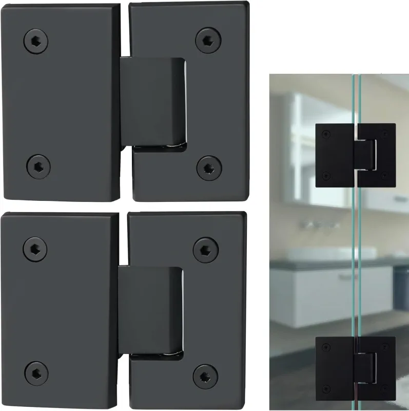 8mm to 12mm Shower Glass Door Hinge Door Hardware Clamp Hinge Black Sandblasted Finish Stainless Steel 180°