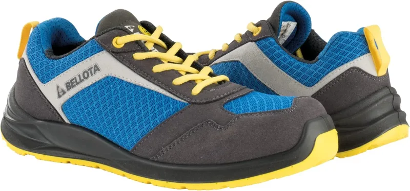 Bellota FTW0543BYS1P - Flex Nitro Safety Shoe for Men and Women (Size 43) Lightweight, Breathable and Extra Padded, Blue Yellow