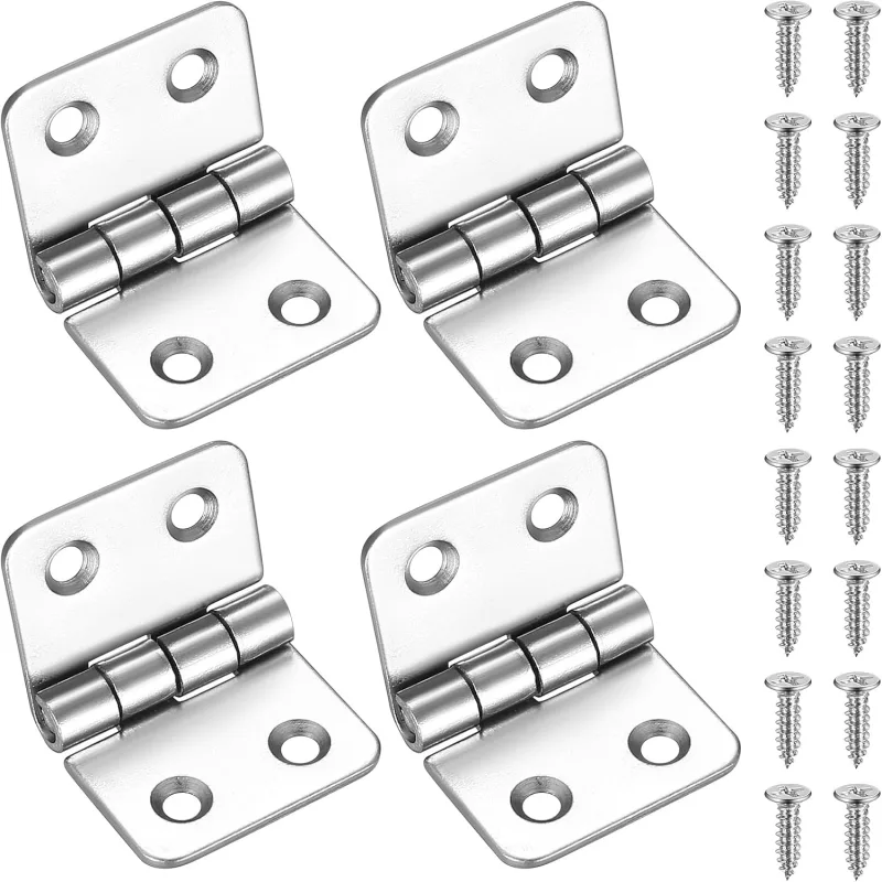 4 x Folding Hinges, Door Connector, Stainless Steel Hinges for Doors, Windows, Cabinets and Gardens