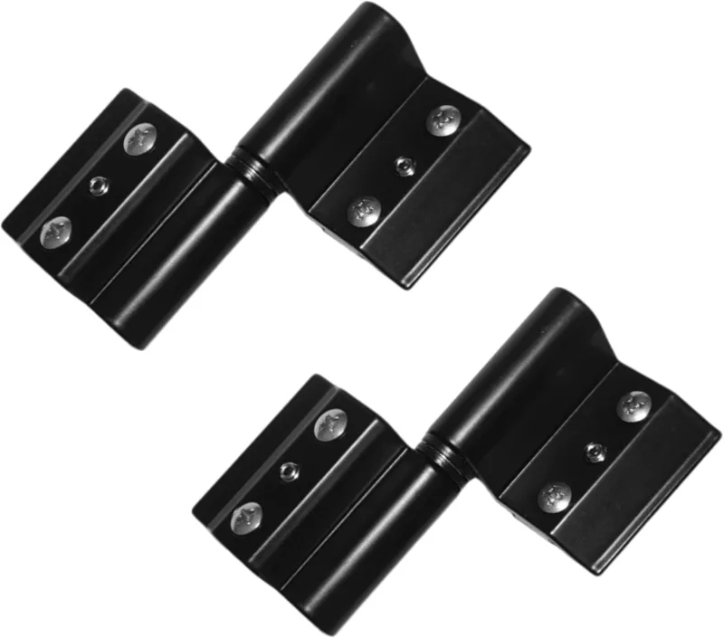 Pack of 2 Aluminium Hinges for Conventional Profile 40×20 mm | For Doors and Windows Practicable | Not Compatible with European Series | High Resistance | Right Interior Opening | Black