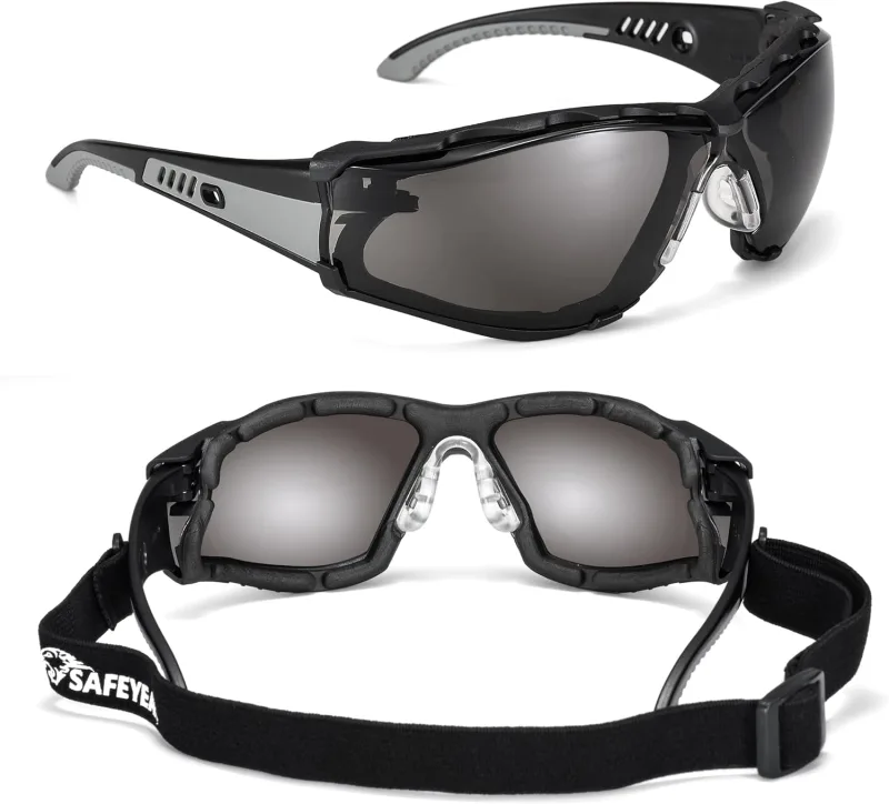 SAFEYEAR gafas de Seguridad de trabajo transparentes antiniebla, anti-raspado, rayos ultravioleta 400, anti-impacto. Gafas protectoras CE EN166-para bricolaje, laboratorio,arquitectura,jardín