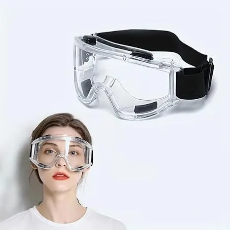 CABLEPELADO Gafas de seguridad, Gafas Protectoras Anti-salpicaduras, Gafas protectoras, Lentes de seguridad, Gafas antipartículas, Talla única, 131 gramos, Material PVC, Transparente