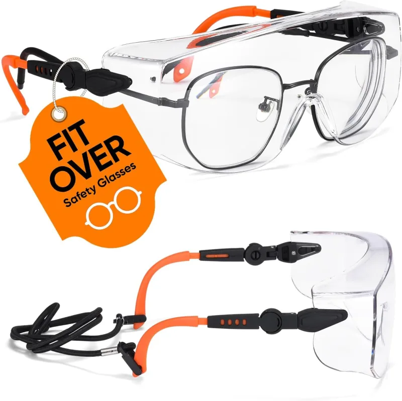 SAFEYEAR Gafas de Protección Antivaho Patillas Ajustables - SG009 Anteojos Gafas Protectoras Laboratorios con Cinta Ajustables