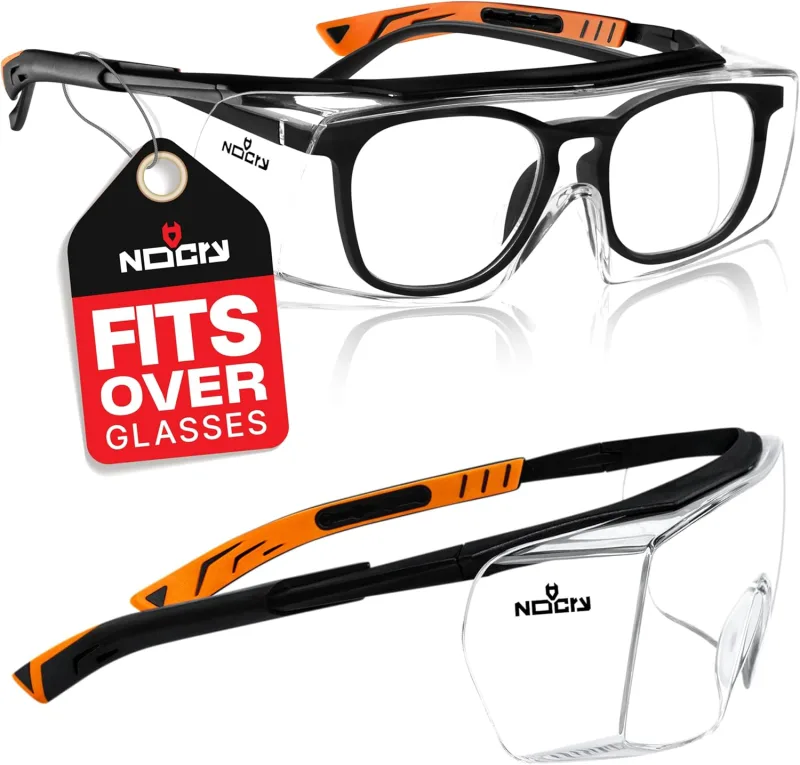 NoCry Gafas de seguridad Over-Spec con lentes envolventes antiarañazos