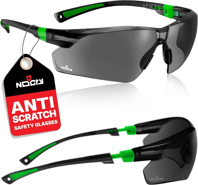 NoCry Gafas de seguridad con lentes transparentes antivaho resistentes a los arañazos y agarres antideslizantes, protección UV, ajustables