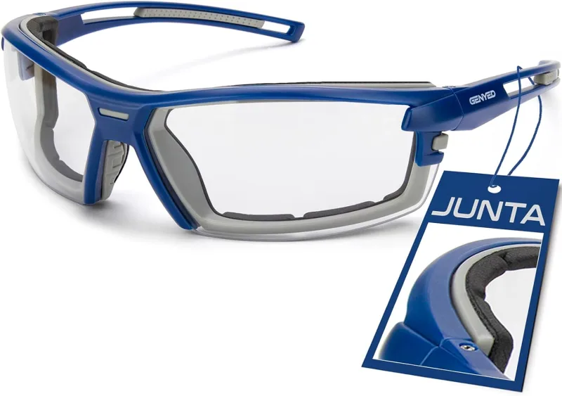 GENYED Gafas Protectoras, Gafas de Proteccion trabajo, Certificación CE EN166, Gafas de Seguridad con Lente Antirrayado y Antivaho, UV400, protección lateral integrada, Hombre y Mujer
