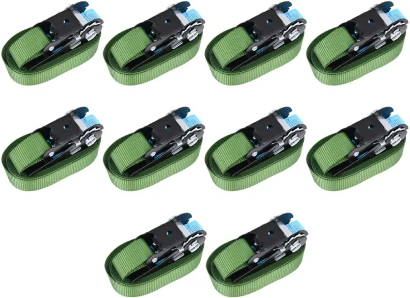 Correas de sujeción de trinquete 10 Unidades Verde 800 Dan 6 m,Cadenas,Alambre y Cuerda,Correas de Amarre,2.53kg-148894