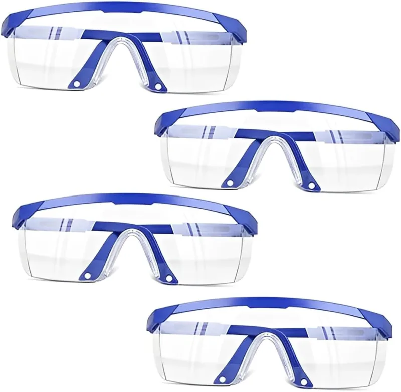 KYLOS Safety 4 Pieces Safety Glasses for Children, Comfortable to Wear Thanks to Its Lightweight Construction and Adjustable Straps, Scratch Resistant, Universal Size, for Children