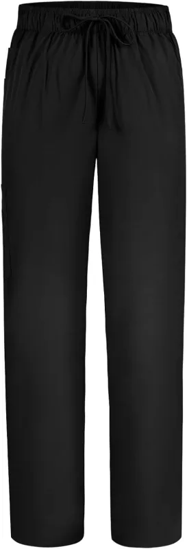 DiULi Unisex Sanitary Trousers, Women's Men's Medical Uniforms, Work Trousers, Elastic Waist, with 4 Pockets, Professional Kitchen Nurse Uniform