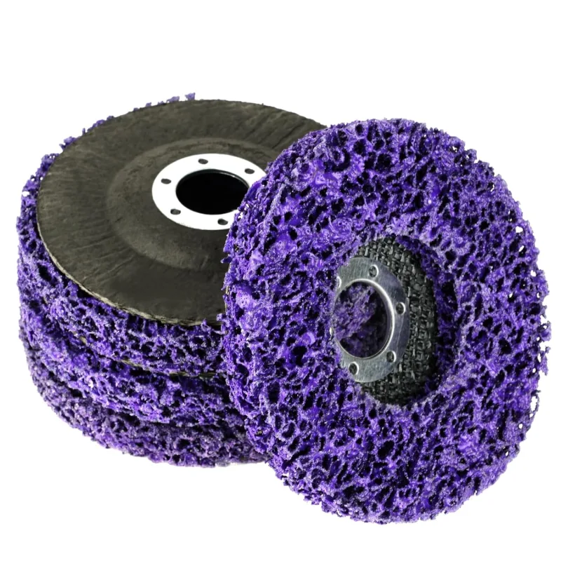 4 Pieces Thick Cleaning Discs, 115 mm Cleaning Discs for Angle Grinder, Purple CSD Sanding Disc, Polishing Disc Grinder, for Rust Removal Paint, Peeling Cleaning