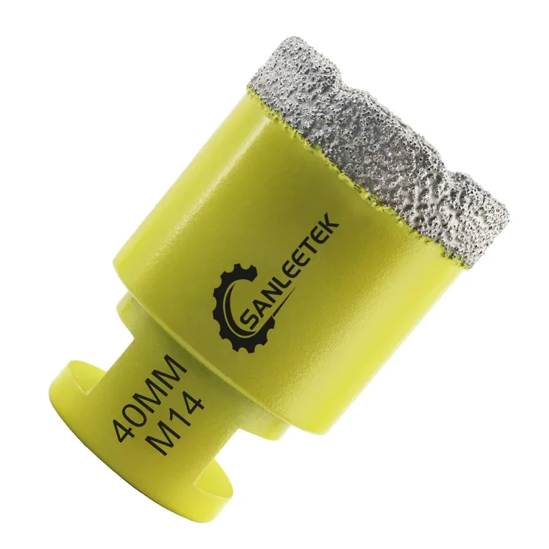 Diamond Drill Bit 40mm Diamond Hole Saw for Ceramic Porcelain Marble Granite M14 Thread SANLEETEK