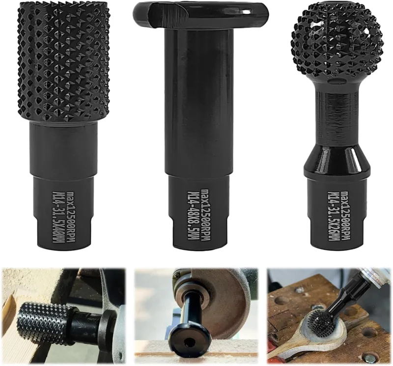 3 Pieces Spherical End Milling Cutter Kit, Hole Opener, Grinder and Ball Groover, M14 Combination Kit, Woodworking, Woodworking, Wood Carving