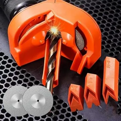 Multi-purpose drill sharpener 1 piece with 2 sanding discs for helical bits, metal and tools
