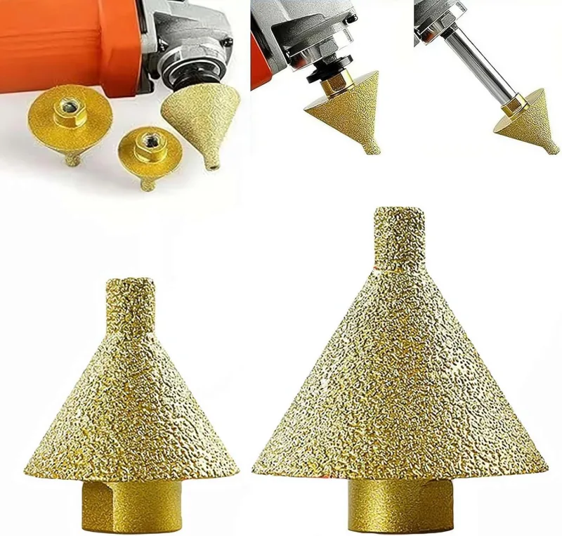 Diamond Bevel Drill Bit for Angle Grinders, Diamond Countersink Drill Bit 38mm/50mm, Diamond Taper Bit, Shower Porcelain Tile Hole Cutter for Adapter