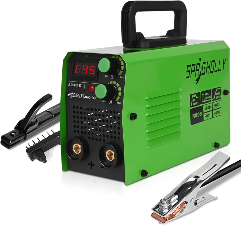 Mini Soldador Inversor 2 en 1, Arc Lift TIG con 145 amperios, tecnología IGBT, pantalla digital LED, arranque caliente antiadherente, maquina de soldar electrodo ARC-145