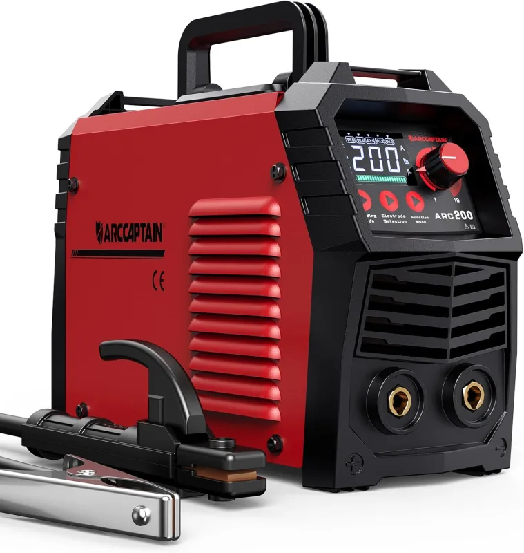 ARCCAPTAIN Soldador Inverter de 200 A con Pantalla LED Grande, Maquina de Soldar TIG ARC/Lift con Control sinérgico, Inversor IGBT, 230V Grupo de Soldar MMA con Hot Start, Arc Force