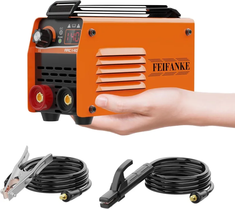 ARC140 Mini Soldador Inverter 140A Maquina de Soldar IGBT DC Portátil Soldador Electrodo con Elevador Lift TIG,Pantalla LED, Hot Start,Anti-Stick,210 x 130 x 90 mm