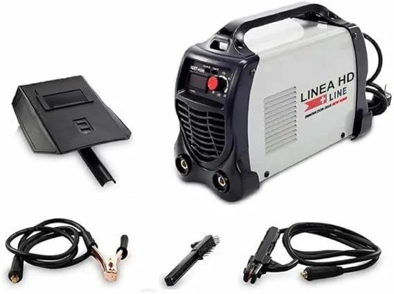 Soldador Inverter Profesional 300A - 15 KVA, Tecnología IGBT, Corriente Continua DC MMA, Pantalla, Incluye 2 Electrodos, Careta, Cepillo, Piqueta, Pinza Porta Electrodo Negativo