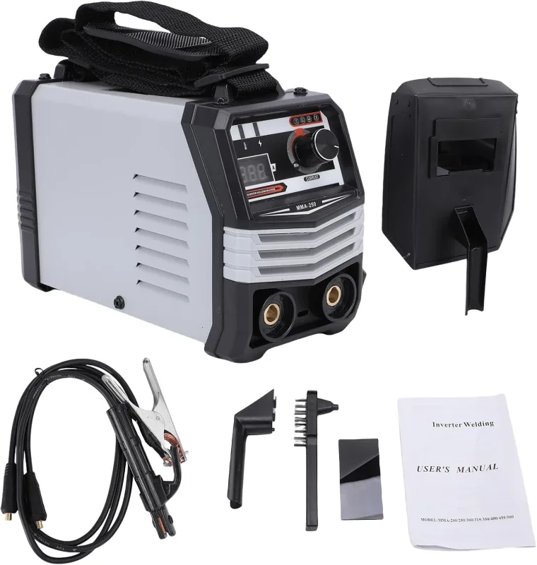 Portable Welding Machine 120A, Inverter Welding Machine MMA-250 IGBT for 1.0 5.0mm Electrodes, Mini Welder with Digital Display (EU Plug)
